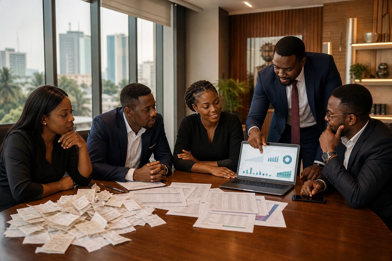 African SME team turning scattered records into a clear dashboard report